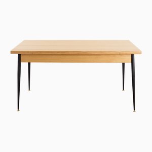 Vintage Italian Oak Folding Table, 1980s