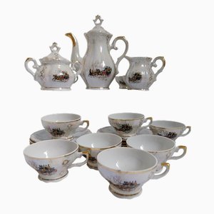 Service à Thé Art Déco en Porcelaine, Italie, 1950s, Set de 19