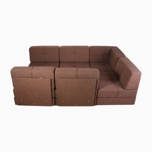 Modular Corner Sofa and Foldable Bed, 1980s, Set of 6