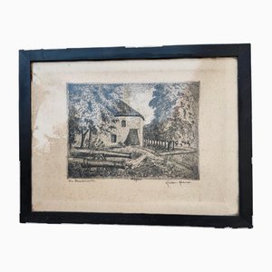 Artiste d'avant-guerre, oeuvre graphique, années 1890, gravure sur bois, encadré