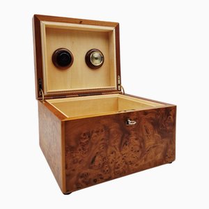 Vintage Italian Scarola Cigar Case with Humidifier, 1980s