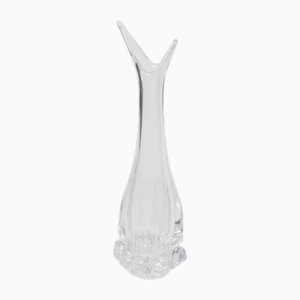 Vase Vintage en Cristal Soufflé, France, 1950s