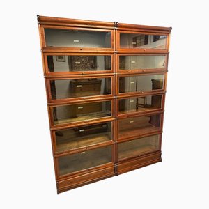 Librería Globe Wernicke antigua, década de 1890. Juego de 12