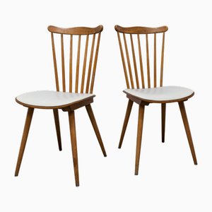Set de Chaises Menuet Vintage avec Siège en Skaï Blanc de Baumann, 1970s