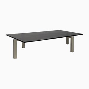 Table Basse Moderne en Verre Fumé et Acier de Formanova, Italie, 1970s