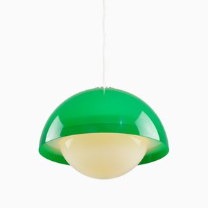 Suspension Space Age en Laiton et Verre Acrylique, Italie, 1970s