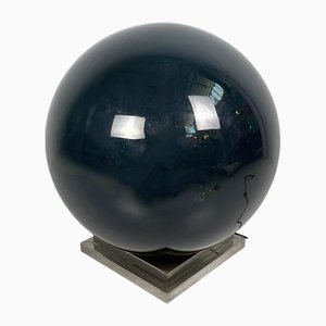 Lampe de Bureau Ronde Space Age en Verre Soufflé et Acier, Italie, 1970s