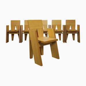 Chaises Architecturales en Bambou par Kees Doornenbal, 1990s, Set de 6