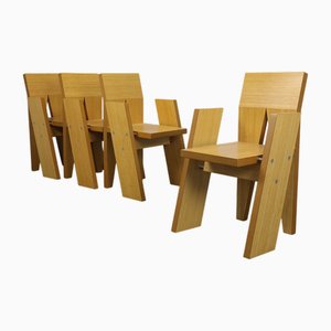 Chaises Architecturales en Bambou par Kees Doornenbal, 1990s, Set de 4