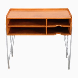 Meuble d'Étagère en Teck avec Pieds en Plaqué Chrome, Danemark, 1960s