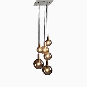 Suspension Cascade avec Six Globes de Glashütte Limburg, 1970s