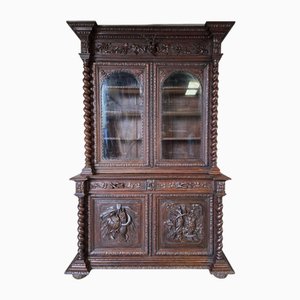 French Carved Hunt Bookcase, 1880