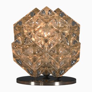 Lampe de Bureau Eclisse en Verre et Chrome par Albano Poli pour Poliarte, 1968