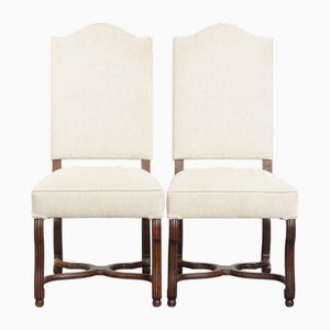 Set di sedie da pranzo con rivestimento beige chic e struttura in legno