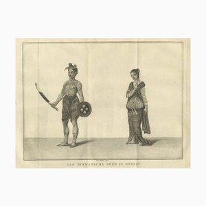 Tattooed Burmese Farmer and His Wife, 1800, Paper