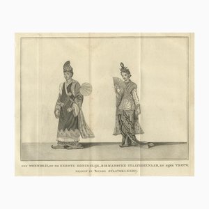 Royal Burmese Official and His Wife in State Attire, 1800, Paper
