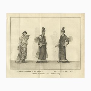 Burmese Official and Wife and Secretary in Ceremonial Dress, 1800, Paper
