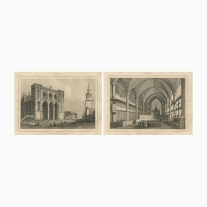 Exterior and Interior Views of Montreal Cathedral Canadian Architecture, 1850, Paper