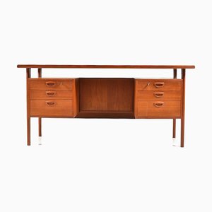 Scrivania autoportante in teak di Kai Kristiansen per FM Møbler, anni '60