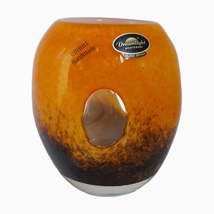 Vintage Vase oder Laterne aus mundgeblasenem Kunstglas von Dreamlight Mediterana, 1980er