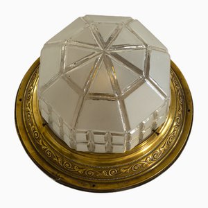 Art Nouveau Wall Light in Murano Glass and Brass, Italy, 1910s