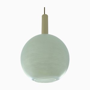 Lampe à Suspension Mid-Century en Verre Vert, 1950s