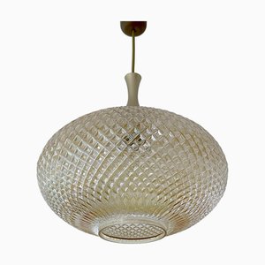 Lampe à Suspension Cocoon Vintage Scandinave en Verre Ambré
