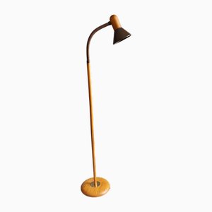 Lampadaire Vintage en Épinette avec Projecteur Réflecteur et Bras Flexible par Paul Neuhaus, 1970s