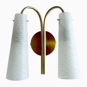 Applique Vintage en Verre et Laiton de Hillebrand Leuchten, 1950s