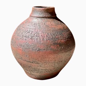Large Bulbous Studio Ceramic Art Vase by Gerhard Liebenthron, West-Germany, 1974
