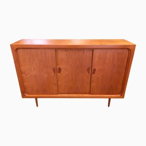 Danish Teak Cabinet with Sliding Doors, 1960s
