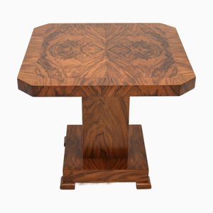 Table d'Appoint Art Déco en Loupe de Noyer, 1930