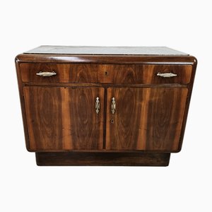 Enfilade d'Entrée Art Déco en Noyer avec Plateau en Marbre, 1940s