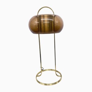 Lampada da terra Space Age in ottone e plastica di Temde Leuchten, anni '70