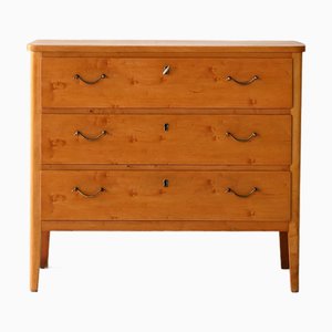 Commode à Tiroirs Vintage Scandinave en Loupe de Bouleau, 1960s