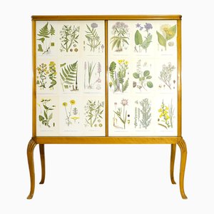 Meuble Vintage Scandinave avec Illustrations de Flore Nordens par Cam Lindman, 1930s