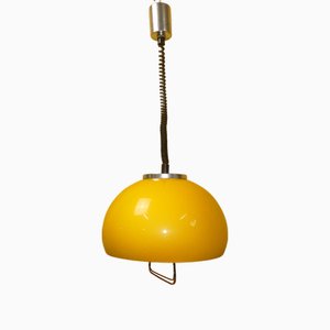 Pendulum Pendant Lamp in Yellow Plastic, 1970s