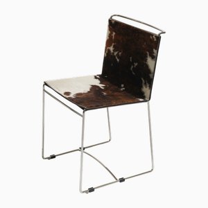 Chaise Thread en Cuir de Vachette attribuée à Pascal Mourgue pour Ligne Roset, 1980s