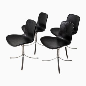 Sedie PK9 di Poul Kjærholm per Fritz Hansen, anni '60, set di 4