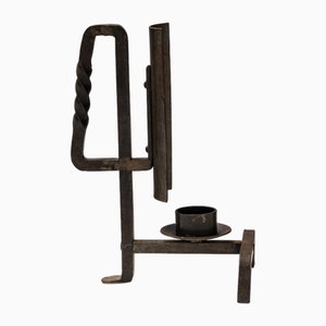 Bougeoir Brutaliste en Fer Forgé par Jean Touret, 1970s
