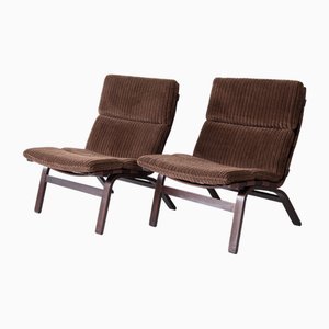 Corduroy Lounge Chairs attributed to Farstrup Møbler, 1970s, Set of 2