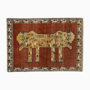 Handgeknüpfter Gabbeh Teppich aus Wolle mit Fantasietier, 1990er