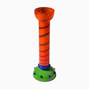 Vase Série BAG Orange et Vert de Barovier & Toso, Italie, Fin du 20ème Siècle