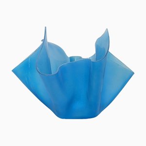 Grand Pot de Fleur Mouchoir en Verre Sablé