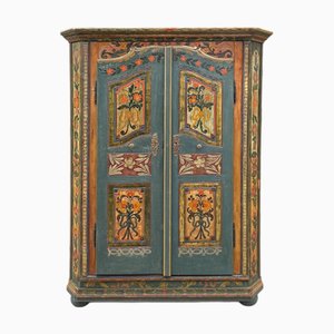 European Alps Blue Floral Painted Cupboard, 1829