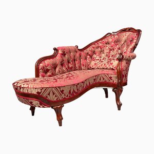 Chaise Longue Antique Sculptée, Fin du 19ème Siècle