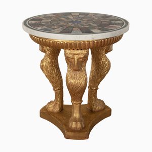 Centre de Table en Marbre et Bois Doré, 1820s