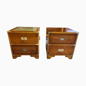 Tables d'Appoint Style Militaire en Acajou, Set de 2