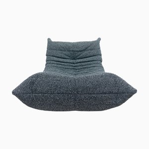 Fauteuil et Ottomane Togo Noir et Blanc de Ligne Roset, 2000s