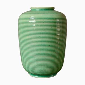 Vase Art Déco Vert Celadon de Elchinger, 1940s